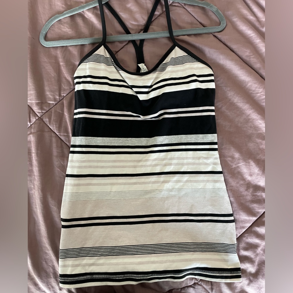 Lululemon power Y tank striped size 6